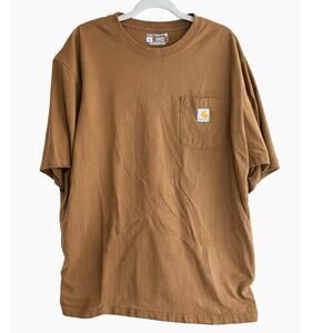 Carhartt Brown K87 Loose Fit Short Sleeve Pocket T-shirt Size 2XL